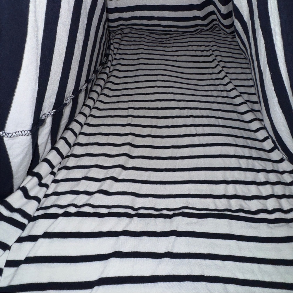 Chelsea & Theodore T Shirt Dress, Navy White Stripe, M, Lined, Rayon, Nautical​​ - Picture 10 of 11